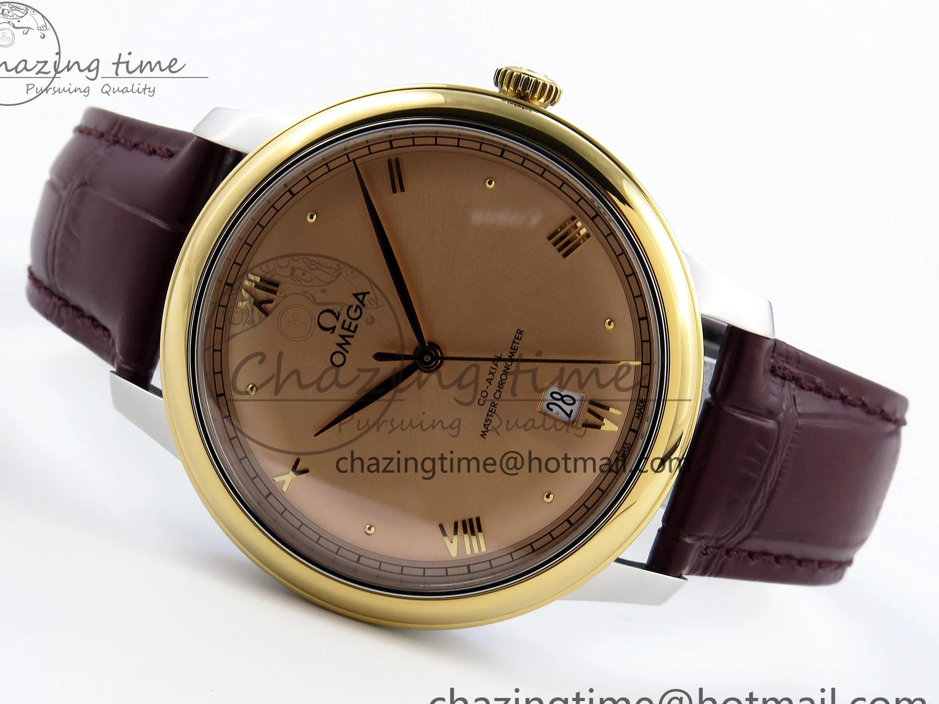 0415 De Ville Date YG MKF 1:1 Best Edition Brown Dial Roman Marker on Brown Leather Strap A OdorResistant 7751